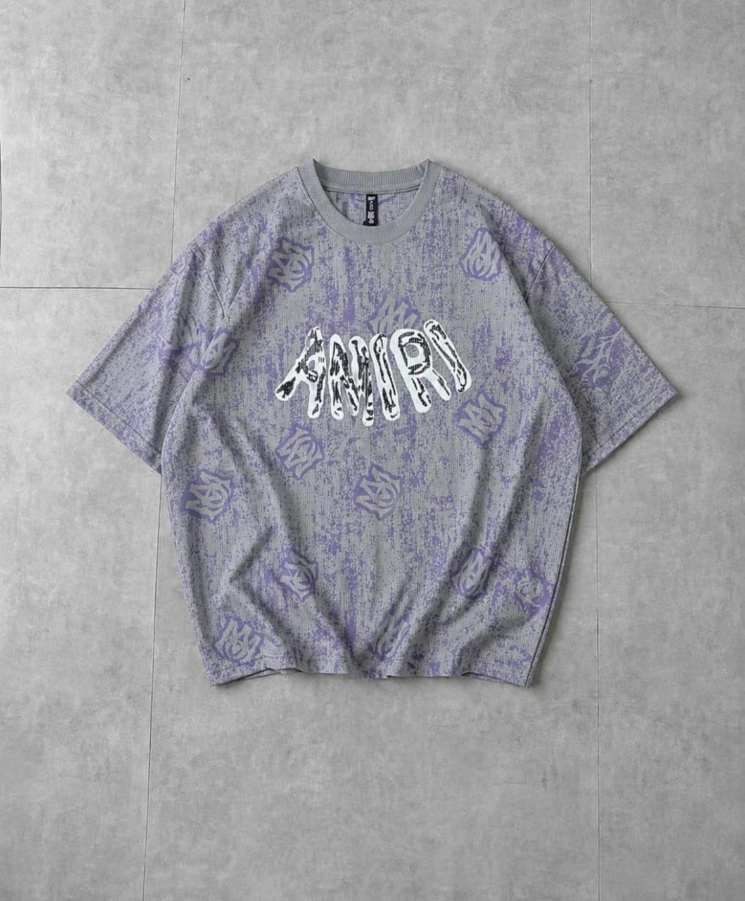 Men's Amiri Oversized Monogram Graphic T-Shirt — Navy Blue Wash