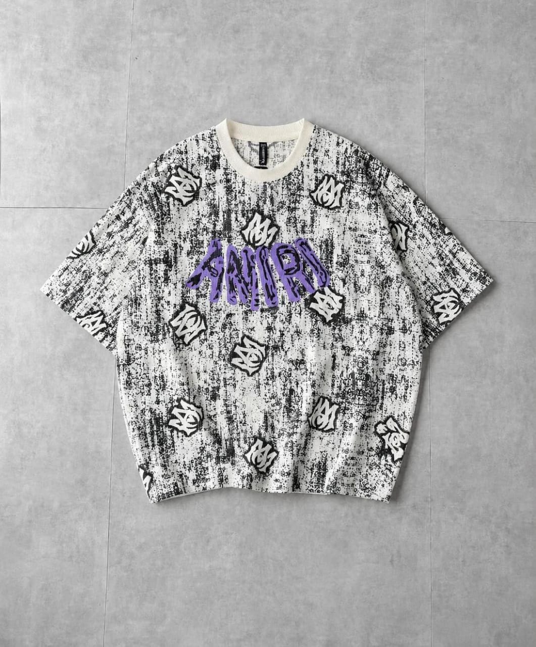 Men's Amiri Oversized Monogram Graphic T-Shirt — Black Wash