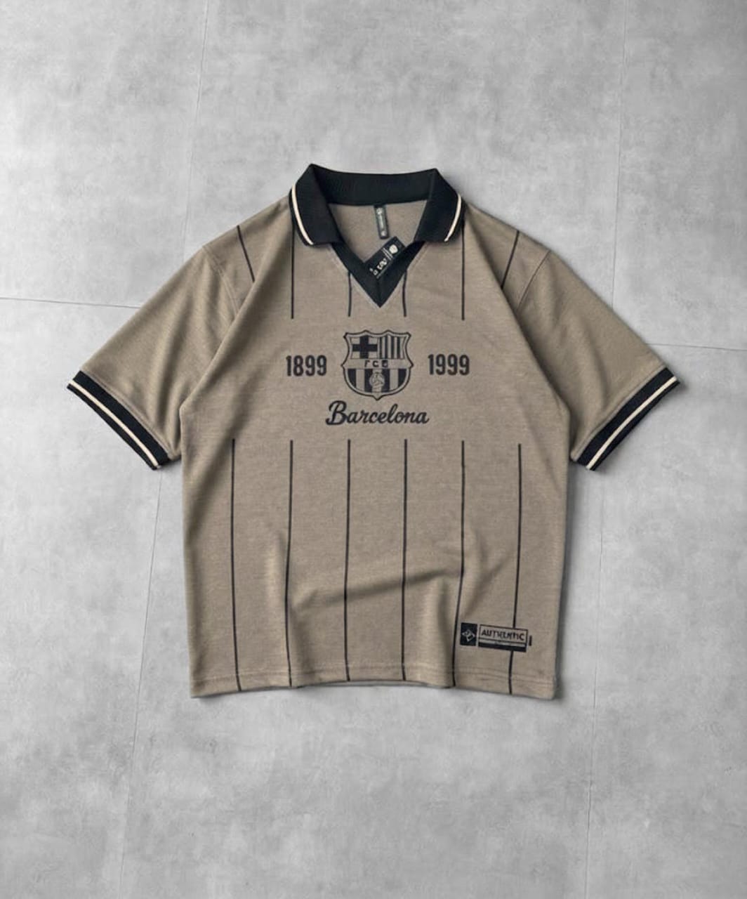 Men's Vintage Barcelona FC 1899-1999 Retro Polo Shirt — Olive