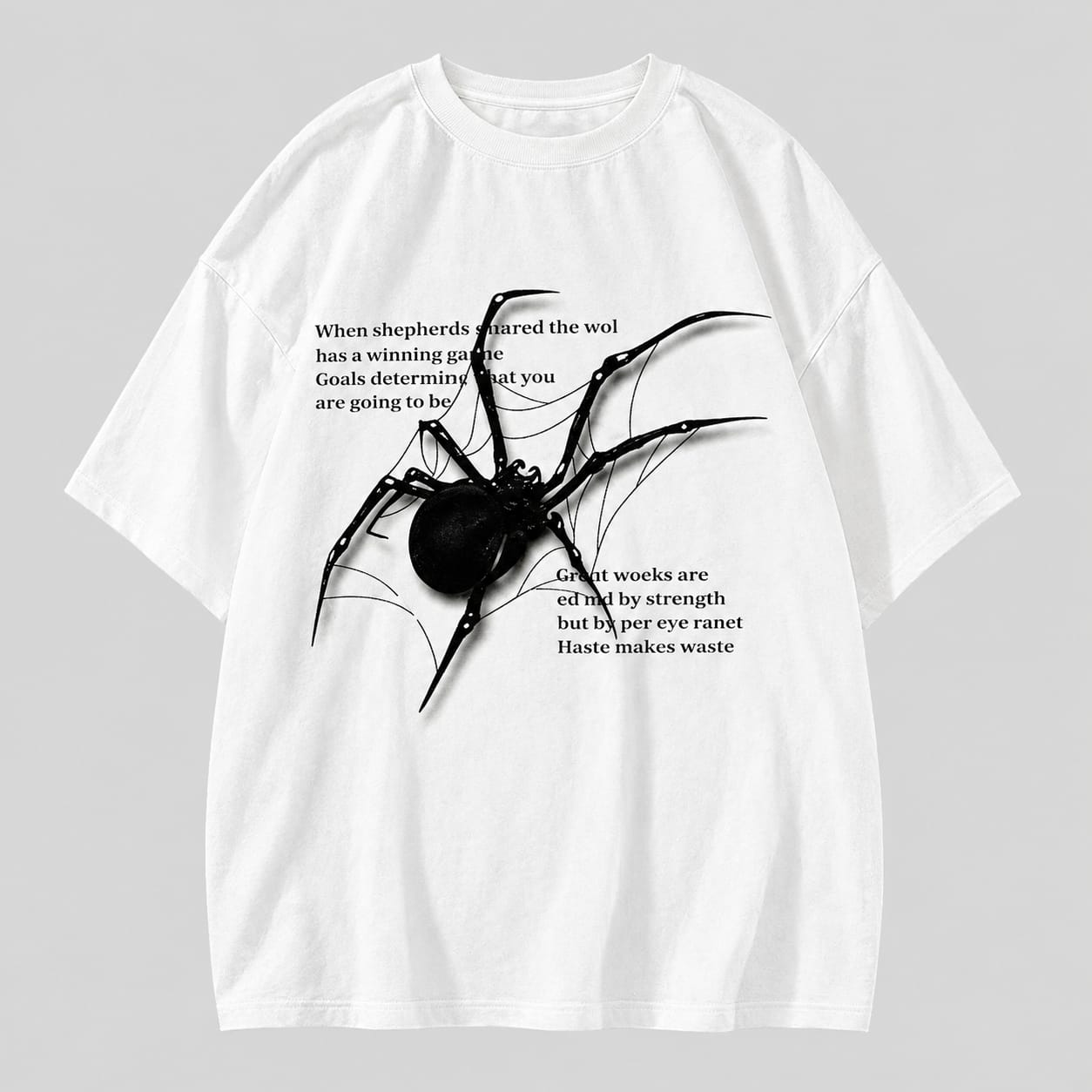 Gojo Satoru Anime Tee — White with Black Print II